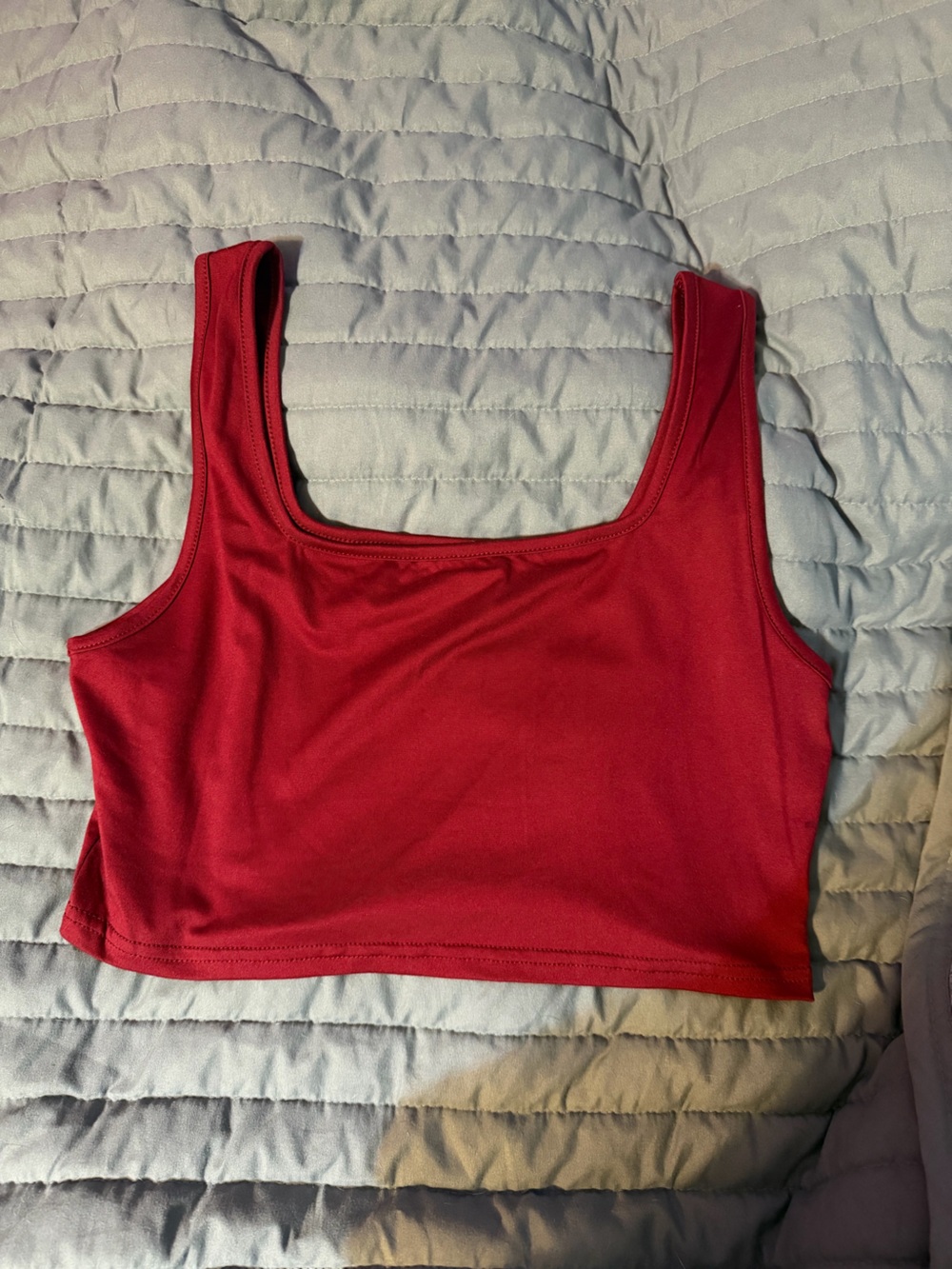 Simple Red Crop Tank Top